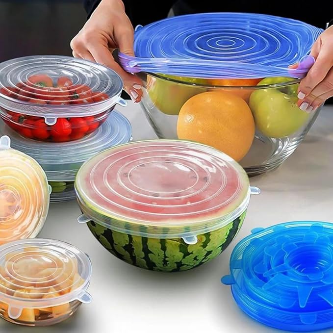 Tampas de Silicone Elásticas Universais para Potes