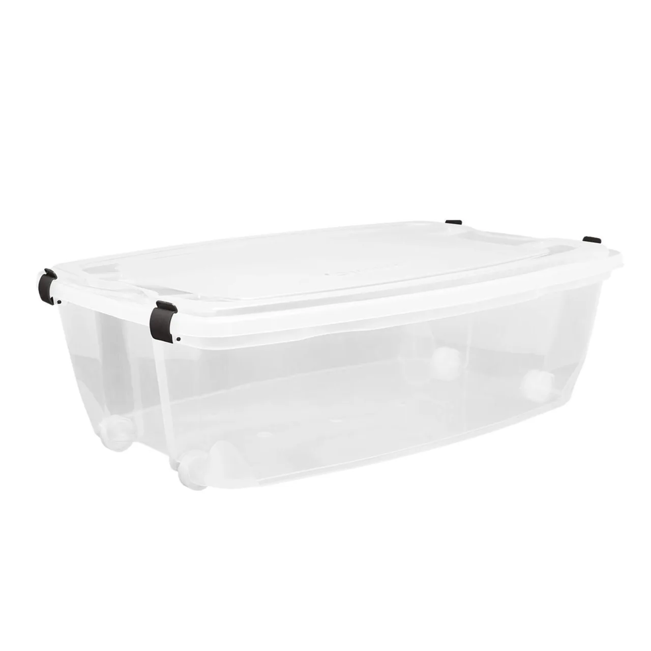 Caixas organizadoras empilháveis transparentes com puxador para armário