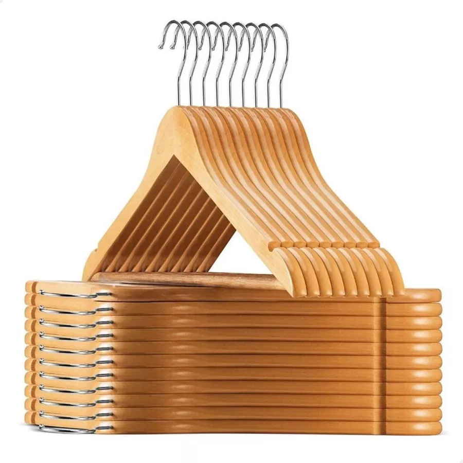 Kit de cabides de madeira premium marfim