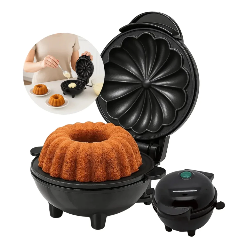 Mini máquina de assar bolo elétrica em formato bundt