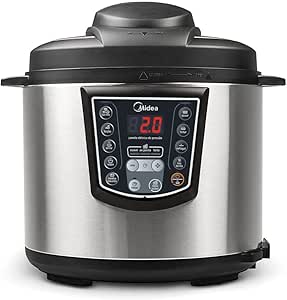 Panela de Pressão Elétrica Midea 6 litros digital inox preto