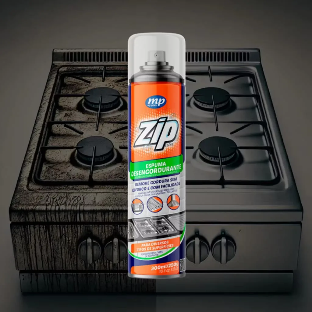 Espuma desengordurante Zip Clean My Place 300ml para limpeza pesada