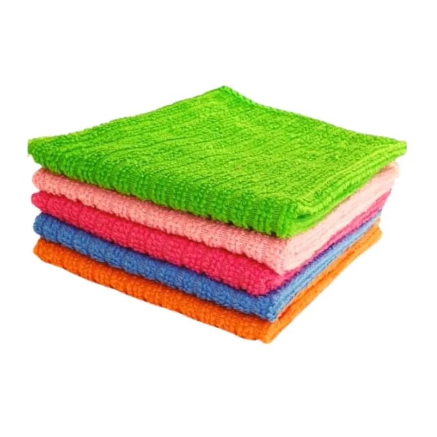 Kit de panos de limpeza em microfibra coloridos